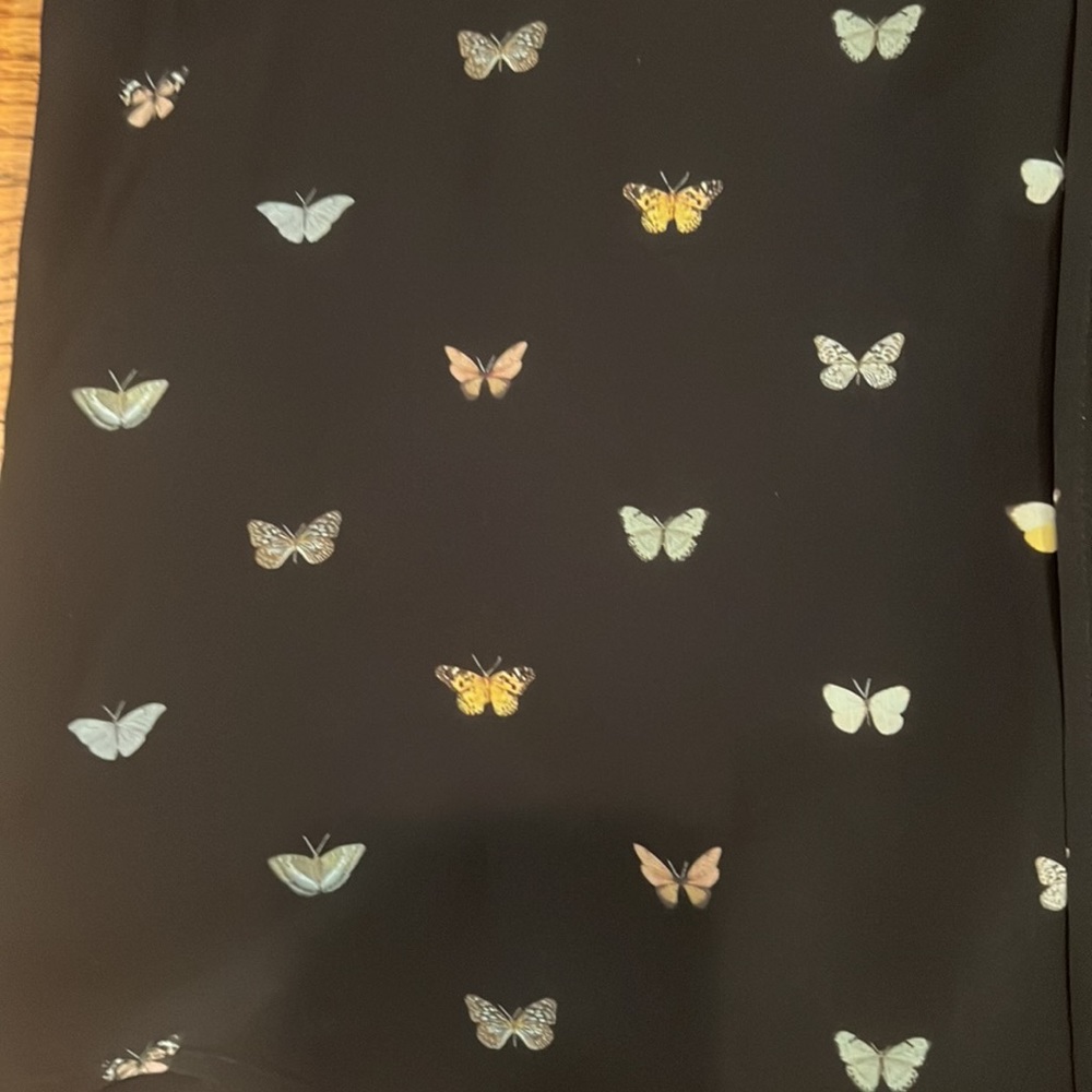 Rails Black 100% Silk Butterfly Print Long Sleeve… - image 2